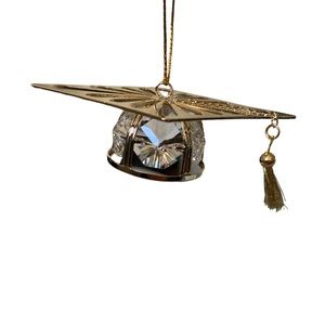 Graduation cap with tassel gold metal sparkly Austrial crystals ornament…